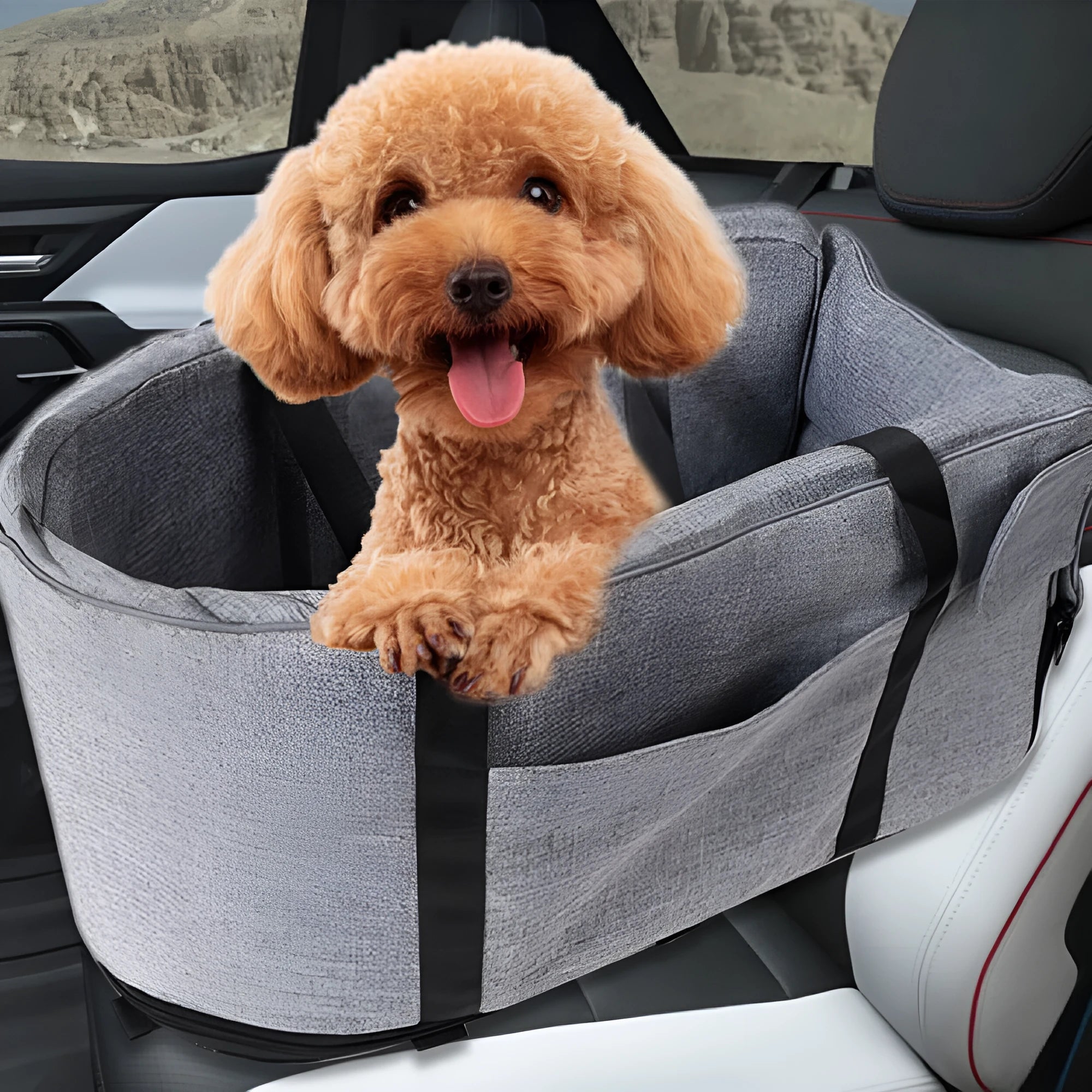 Outdoor pet kennel for dogs in blue, suitable for car travel or home use as a four-season crate.