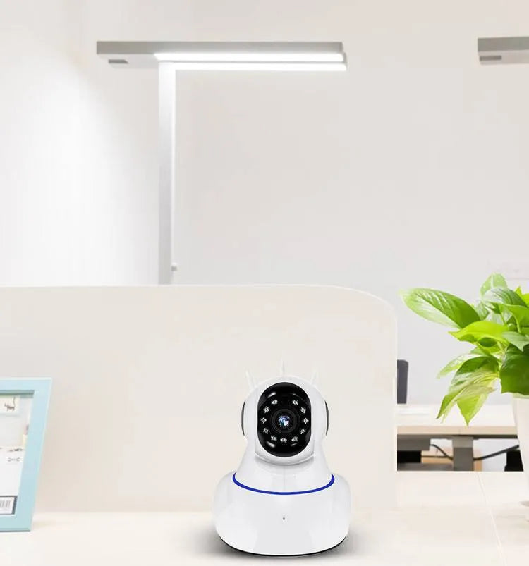White wireless dome security camera with 2MP sensor for indoor and outdoor HD surveillance