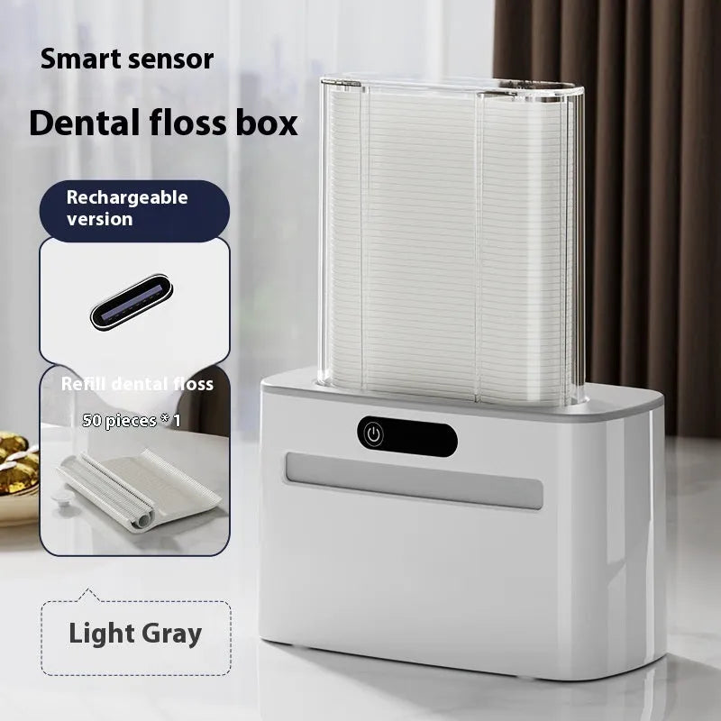 Intelligent induction dental floss box automatic electric pop-up rechargeable lithium battery plastic dark gray