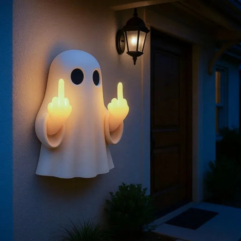 White ghost night lamp made of plastic with a modern simplicity design, 19.85x10x14cm, suitable for Halloween decoration