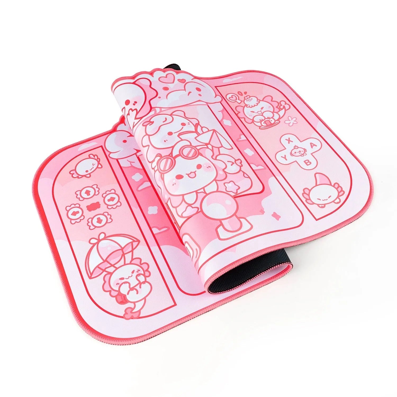 Hexagonal dragon crane machine cartoon anime large cloth mouse pad with wrist support, 75x40cm.