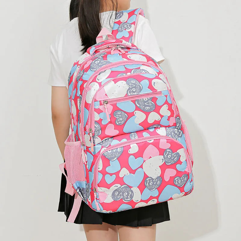 Student school backpack with air pillow belt system in Oxford cloth construction showing blue colour option