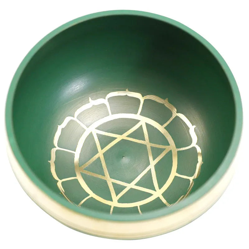 Colourful handmade Himalayan singing bowl percussion instrument measuring 7.8cm diameter