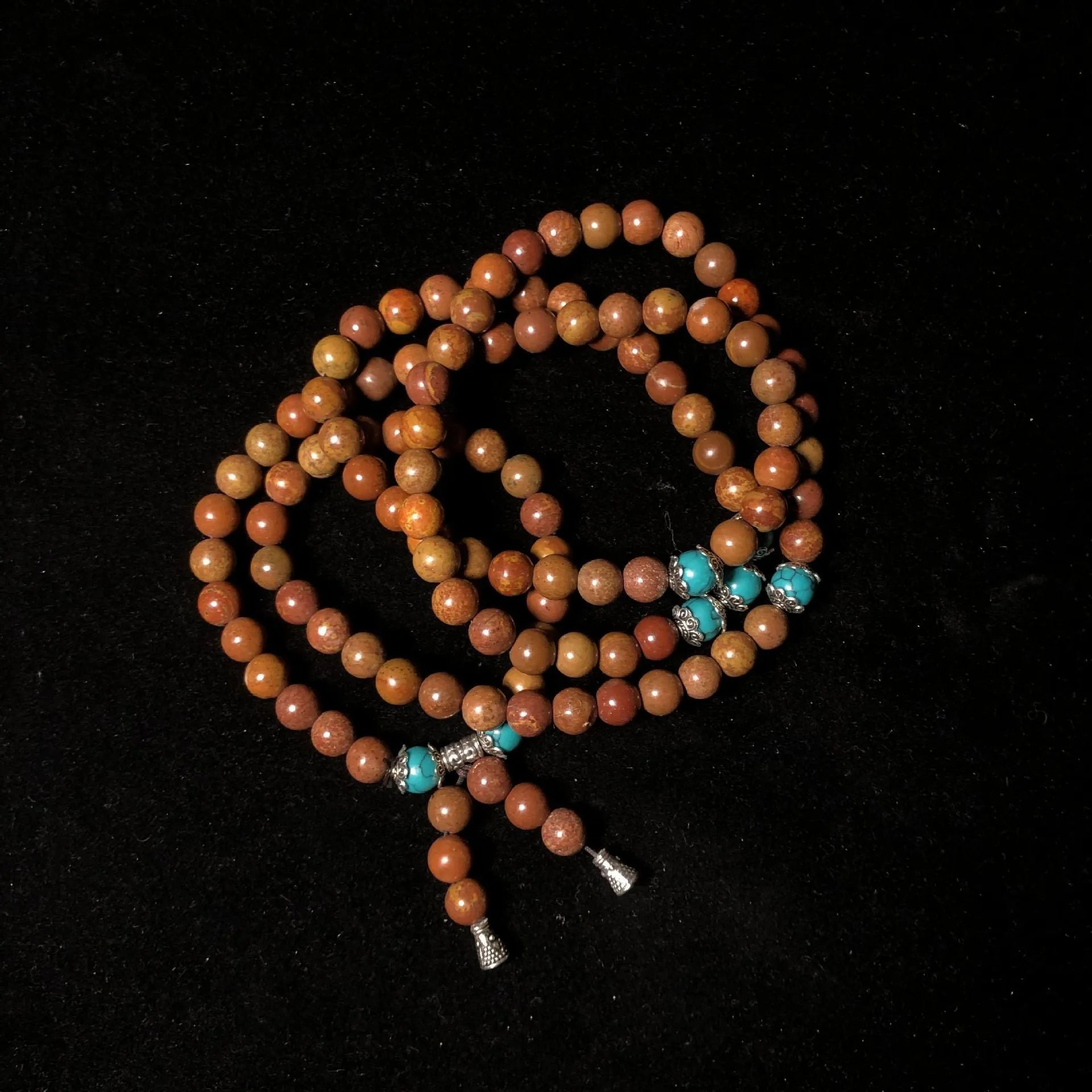 108 bead hand-polished lvzhu stone bracelet with 5-6mm beads, unisex geometric shape, handmade