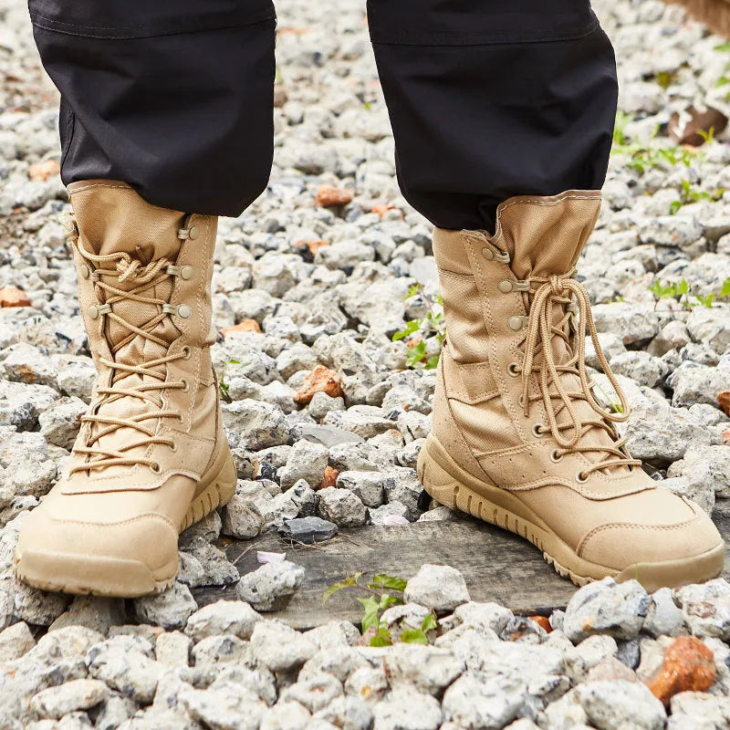 Yulong combat boots outdoor climbing tactical desert boots in black for men and women