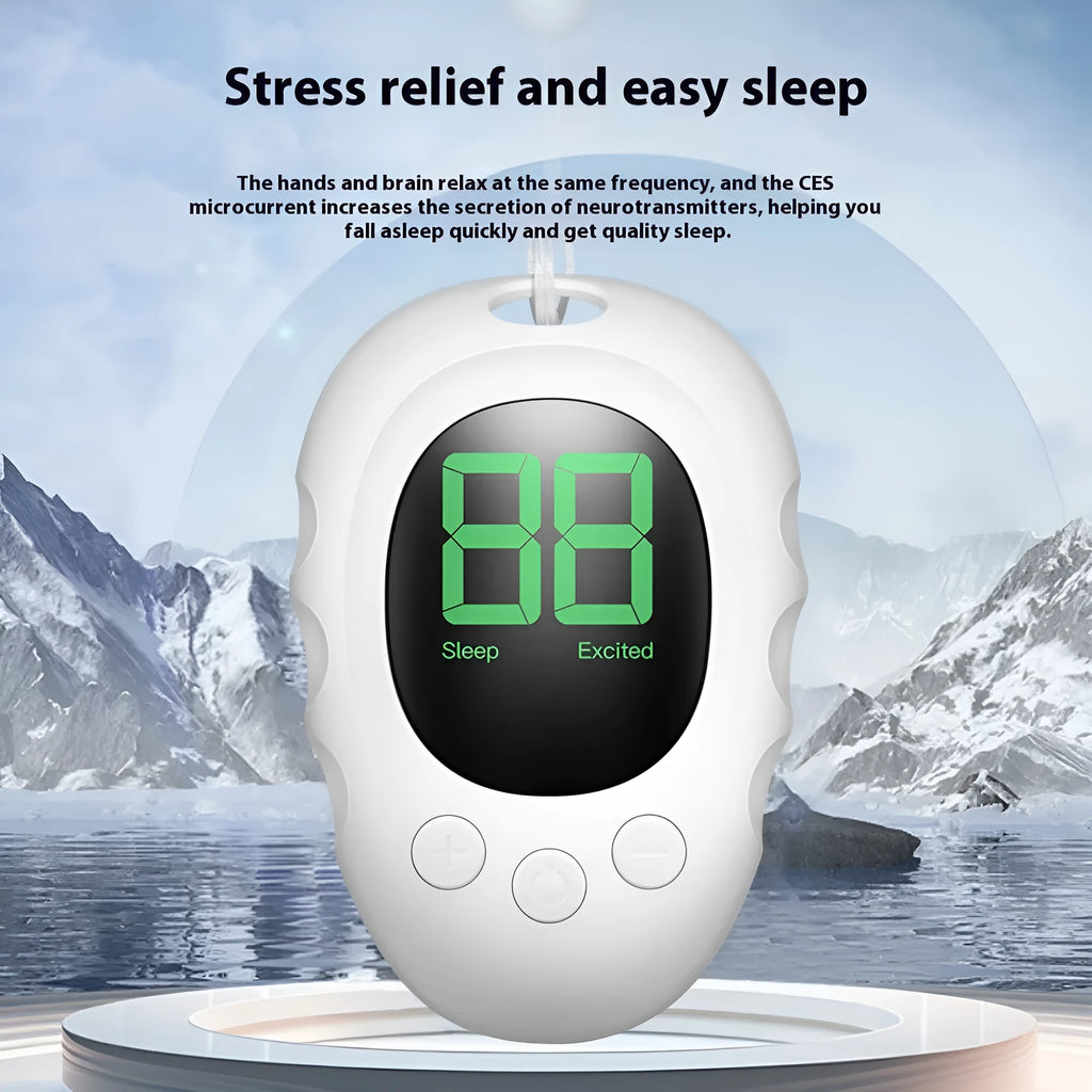 Rechargeable silicone sleep aid hand grip with sleep monitor in black, green or white colours