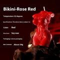 Low temperature sensual massage candle in soy wax with rose red, spring pink and lilac purple colour options