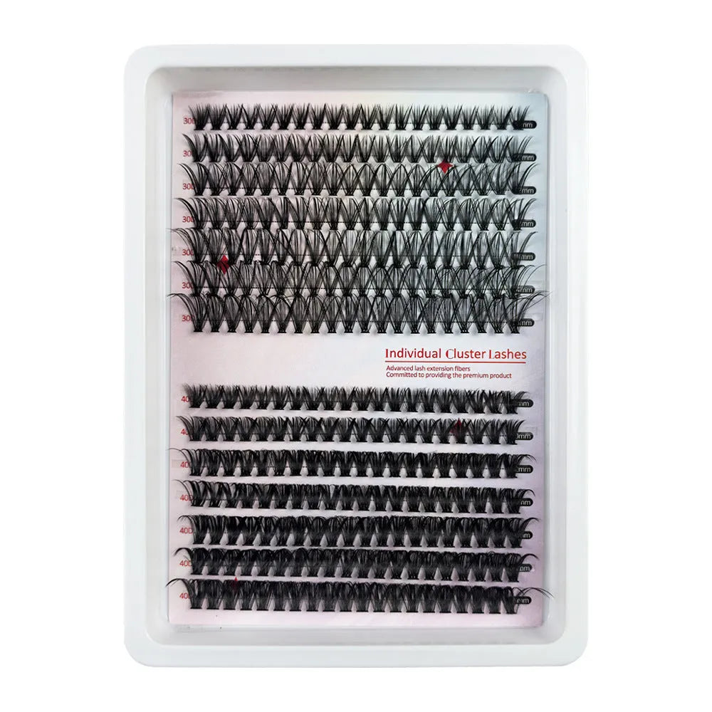Mixed box of creative messy style false eyelashes with storage case measuring 13.7cm