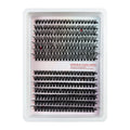 Mixed box of creative messy style false eyelashes with storage case measuring 13.7cm