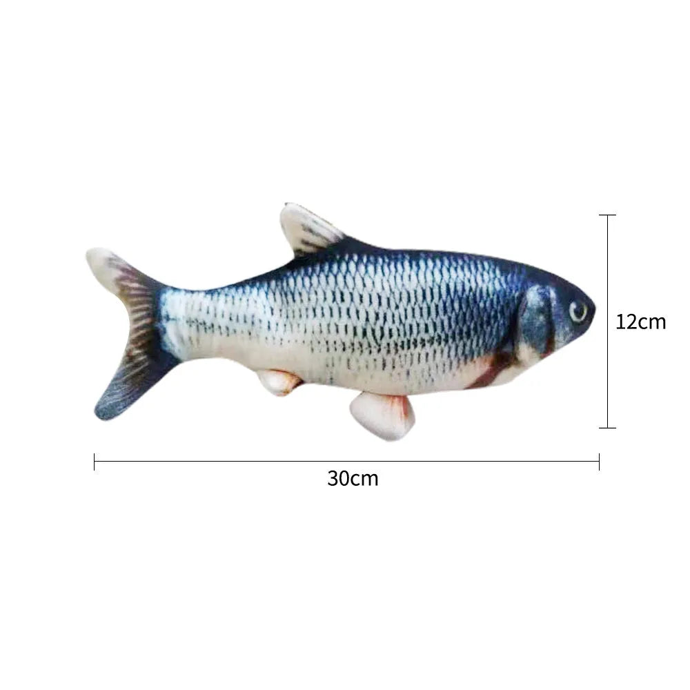 Electronic jumping fish cat toy with USB charging cable, multicolour options