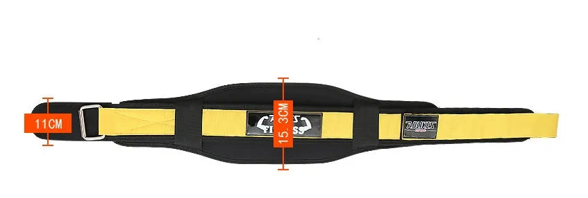 Nylon weightlifting belt for adult fitness training in black, red or yellow