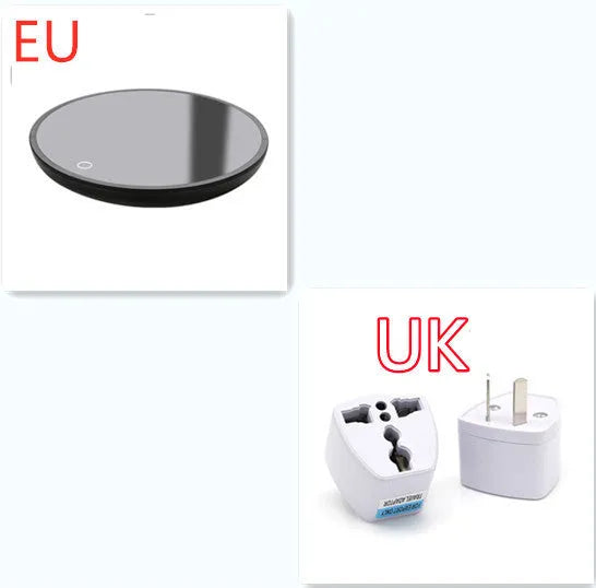 Black electric cup warmer with temperature switch for coffee and tea