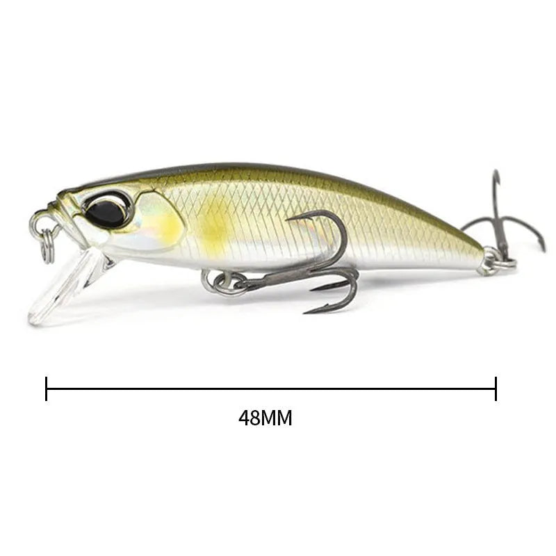 Japanese Mino fishing lure for snakehead and mandarin fish, 48mm length, 14 colour options