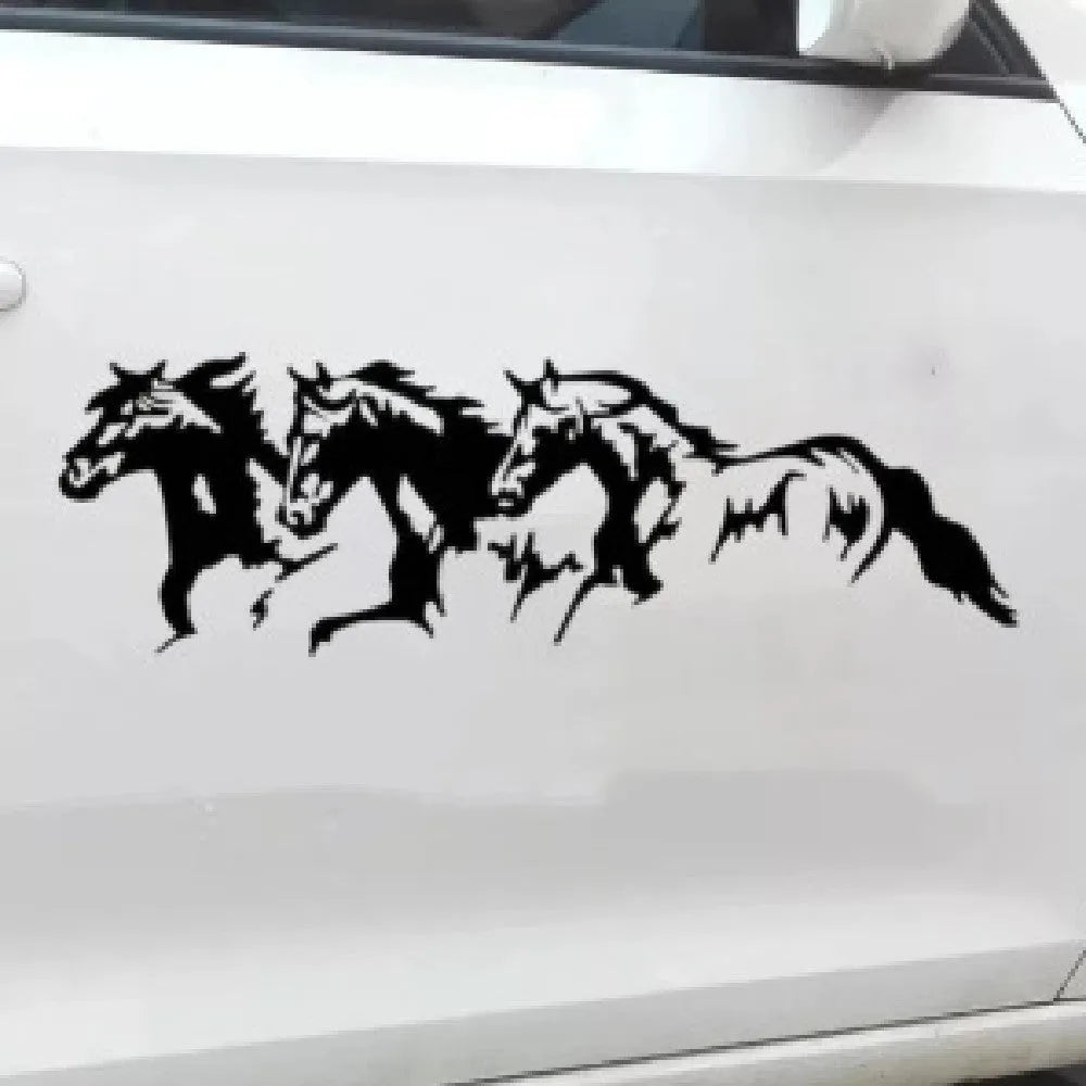 Steed horse design auto decal sticker for car body, measuring 25cm by 8cm.