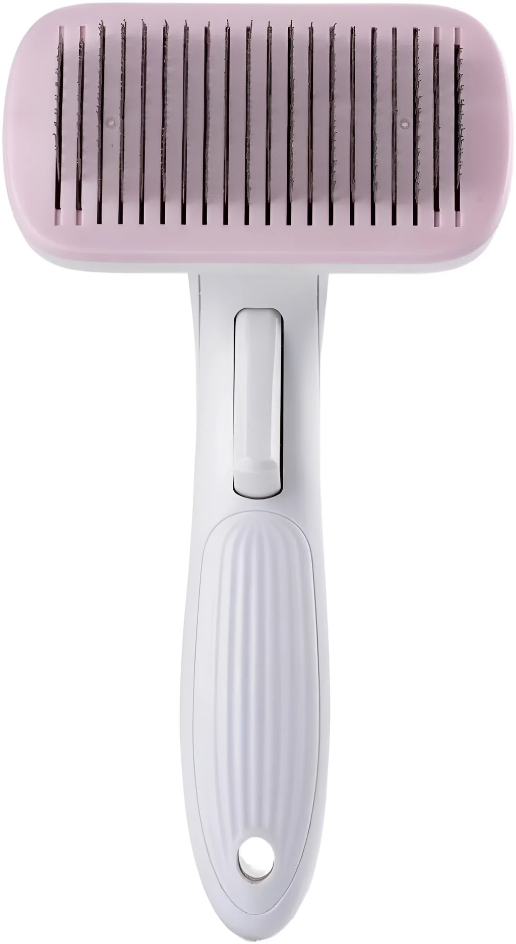 Pet automatic hair removal comb in blue, grey, green, or pink colour options