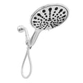 6-inch handheld shower head with six spray settings and electroplated finish