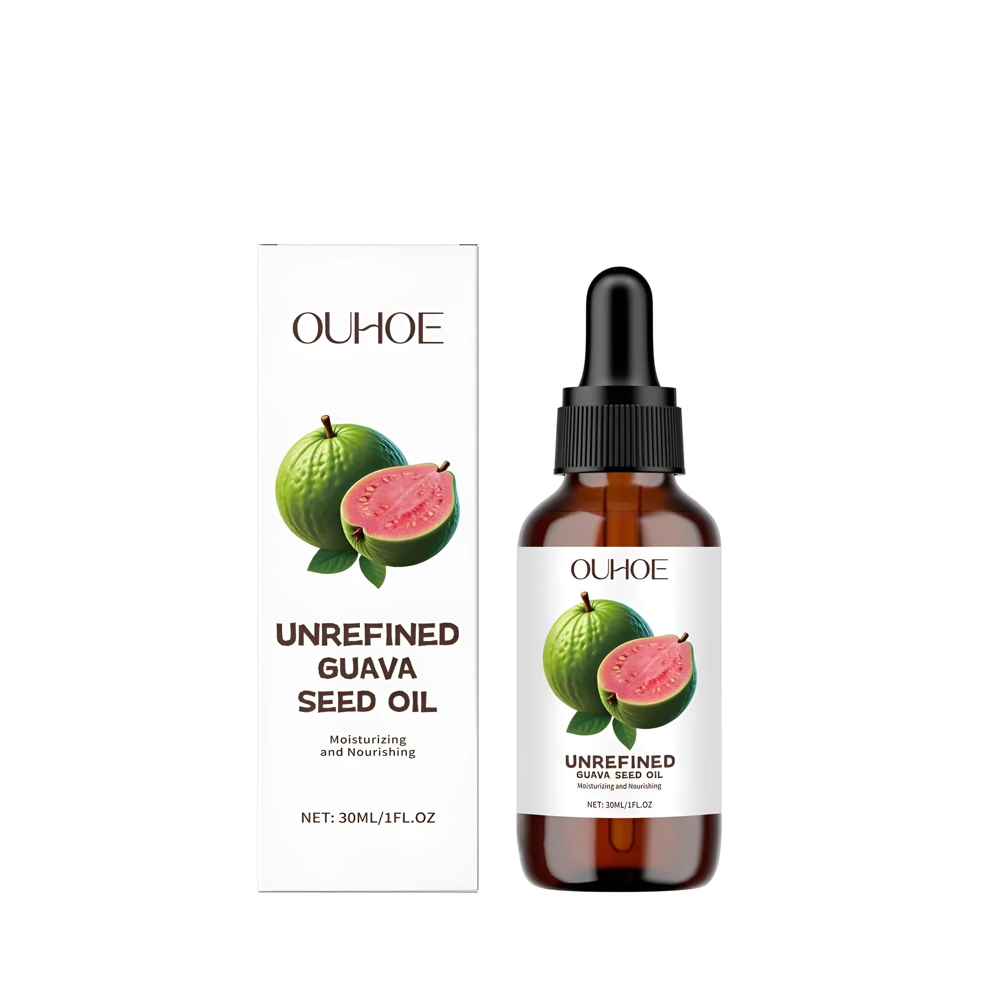 30ml bottle of Guava Seed Oil facial serum with guava extract and antioxidant ingredients