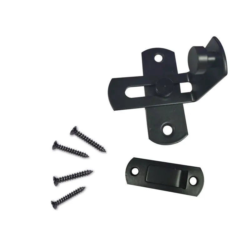 American-style barn door lock with 90-degree hasp for sliding doors in stainless steel or carbon steel