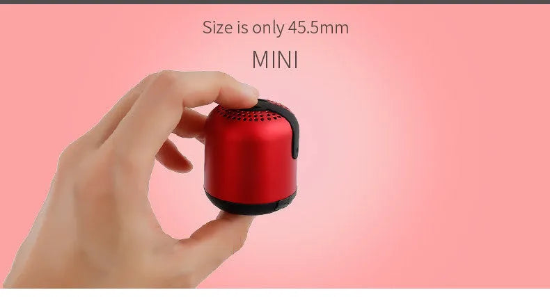 Hieha XQ11 mini cylinder Bluetooth speaker in black, gold, pink, red, or silver colour.