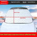 Aluminium foil car windshield cover with reflective edges and magnets for SUV frost protection