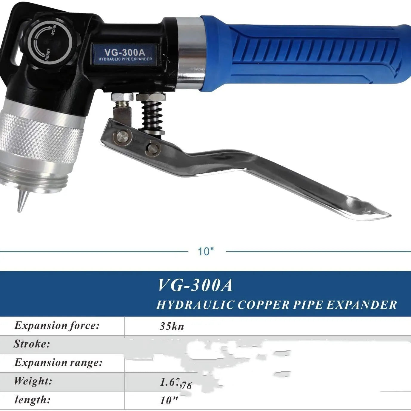 VG-300 style hydraulic tube expander tool for refrigeration work, made from high-strength alloy steel.