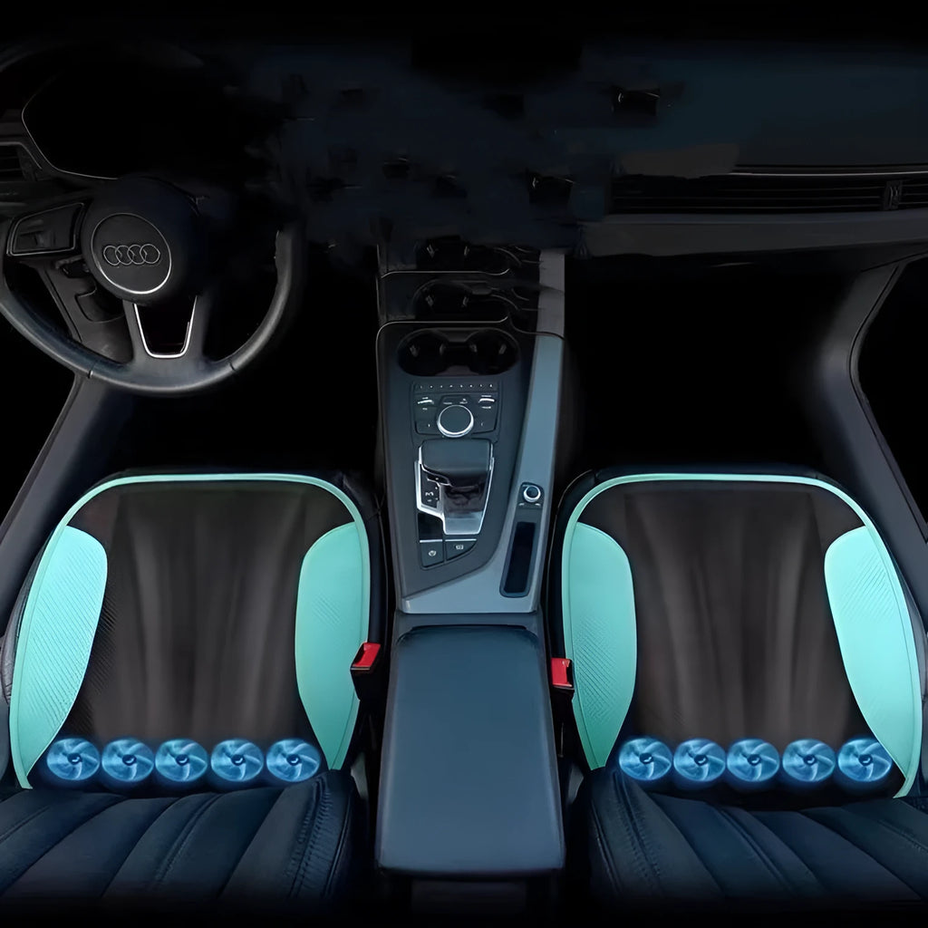USB ventilated car seat cushion with cooling fans in multiple colour options
