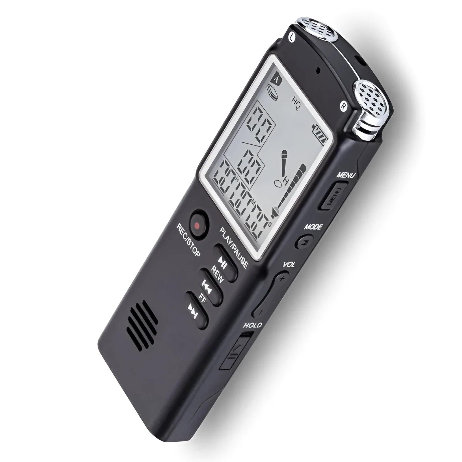 USB professional voice recorder with compact design and external microphone connection