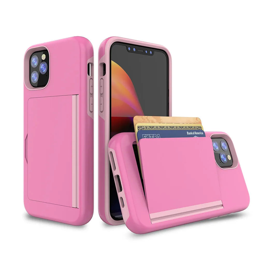 Solid colour iPhone 11 mobile phone case in black, made from TPU and PC material.