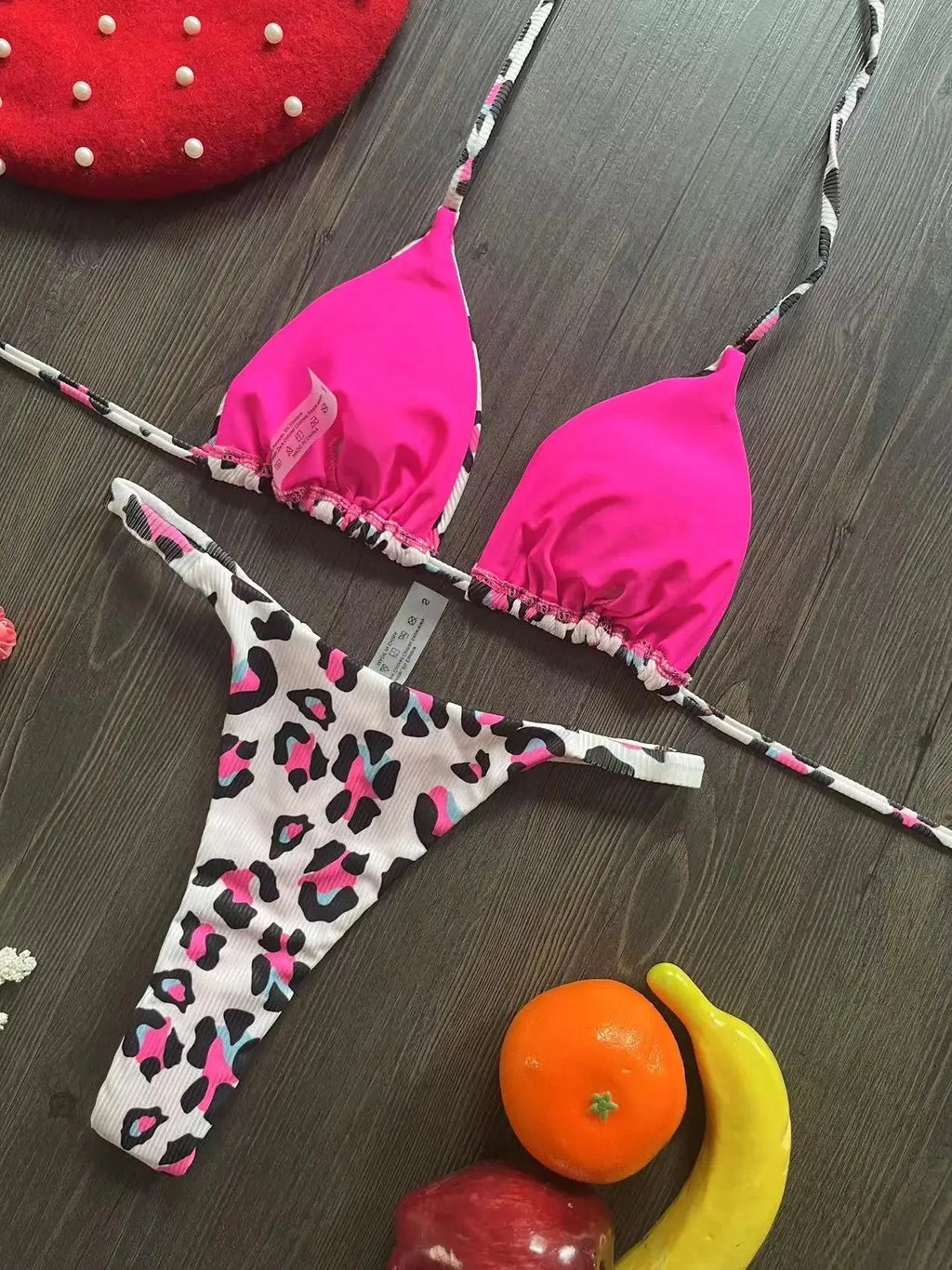 Women's printed nylon bikini swimsuit for swimming and wading sports, shown in colour RT2110.