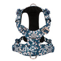 Floral pattern cotton pet chest harness with leash attachment for dogs