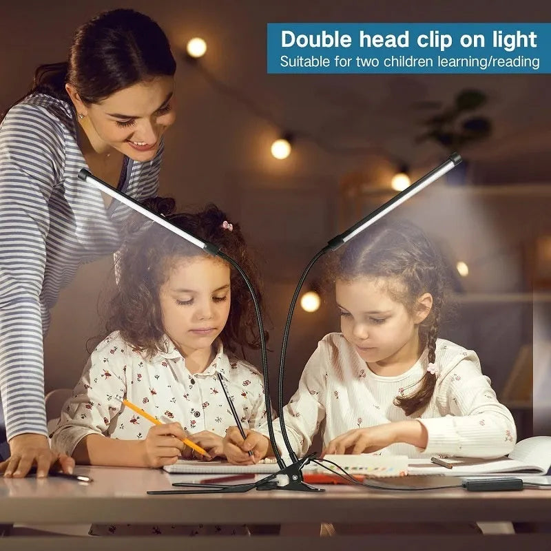 Black and white USB LED desk lamp with 26cm length for study use