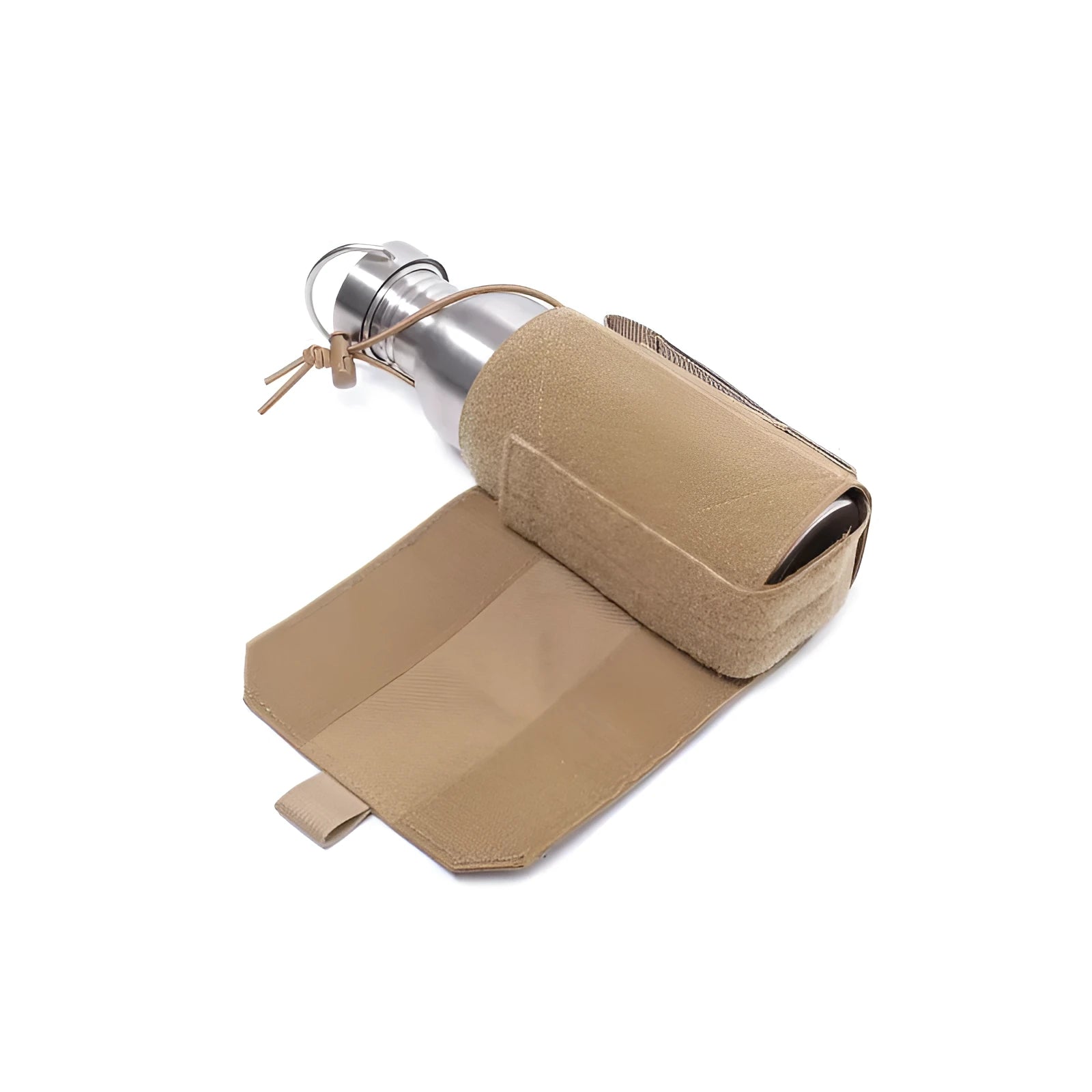 Oxford cloth adjustable heat-holding bottle cover for outdoor flasks in black or khaki colour