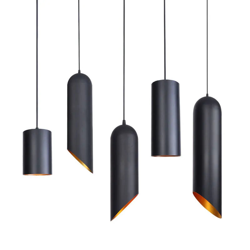 Retro iron art chandelier with matte black finish shown in bedroom setting