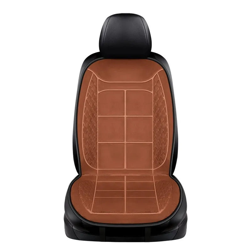 Fashion Simple Auto Heating Cushion in beige for car seat winter warmth with cotton fill and switch
