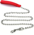 Heavy duty metal dog leash with soft padded handle in black colour, suitable for large medium size dogs