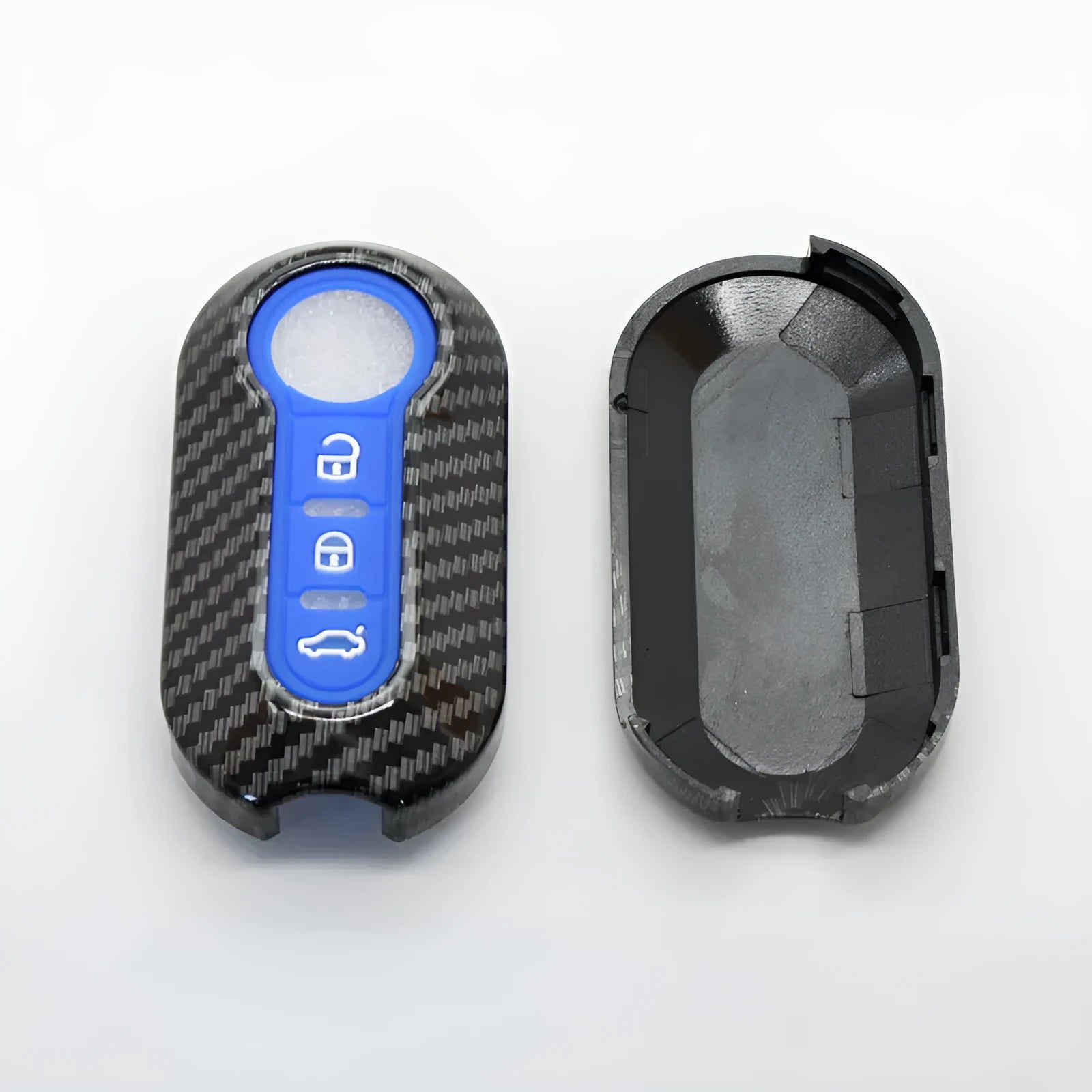 Fiat 500 Boyue Ottimo Viaggio remote key case replacement shell in black, red, or dark blue