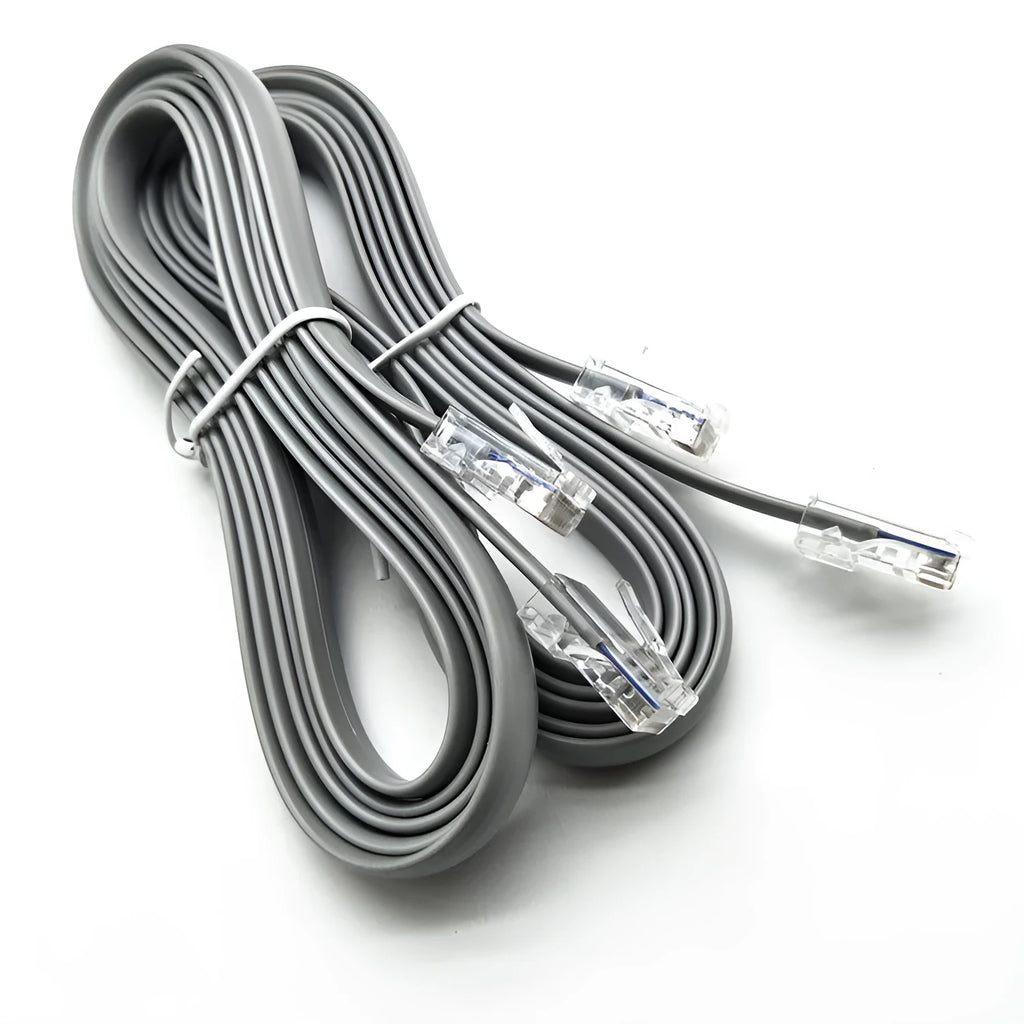 Silver grey CAT6 network cable with RJ-45 connectors, 2 m length
