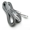 Silver grey CAT6 network cable with RJ-45 connectors, 2 m length