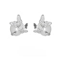 Butterfly ear studs in 925 silver with electroplated gold or white gold finish featuring zodiac modelling
