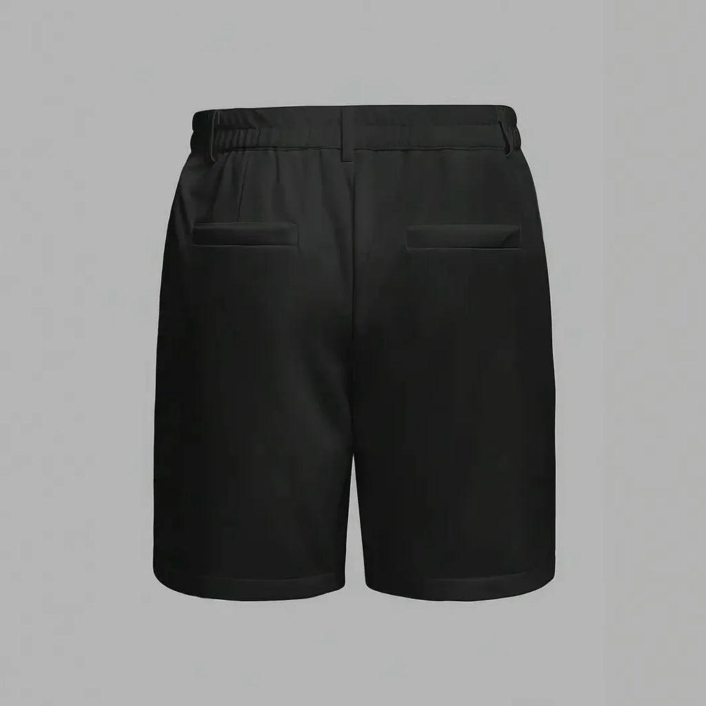 Men's cotton blend casual sports shorts in straight-leg Korean style available in multiple solid colours