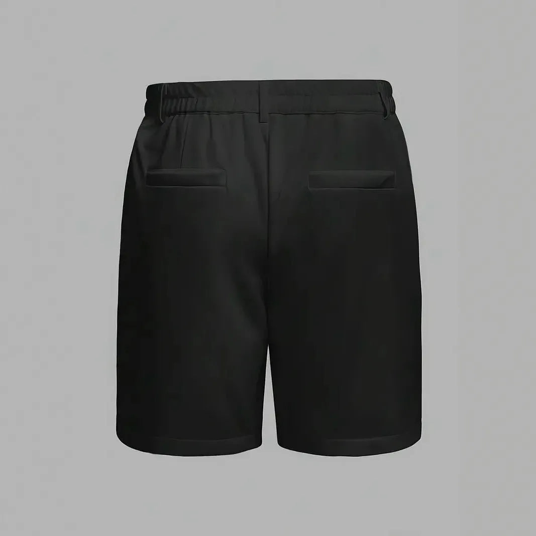 Men's cotton blend casual sports shorts in straight-leg Korean style available in multiple solid colours
