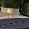 Small yellow and black swing spring bee car decoration made from fur material