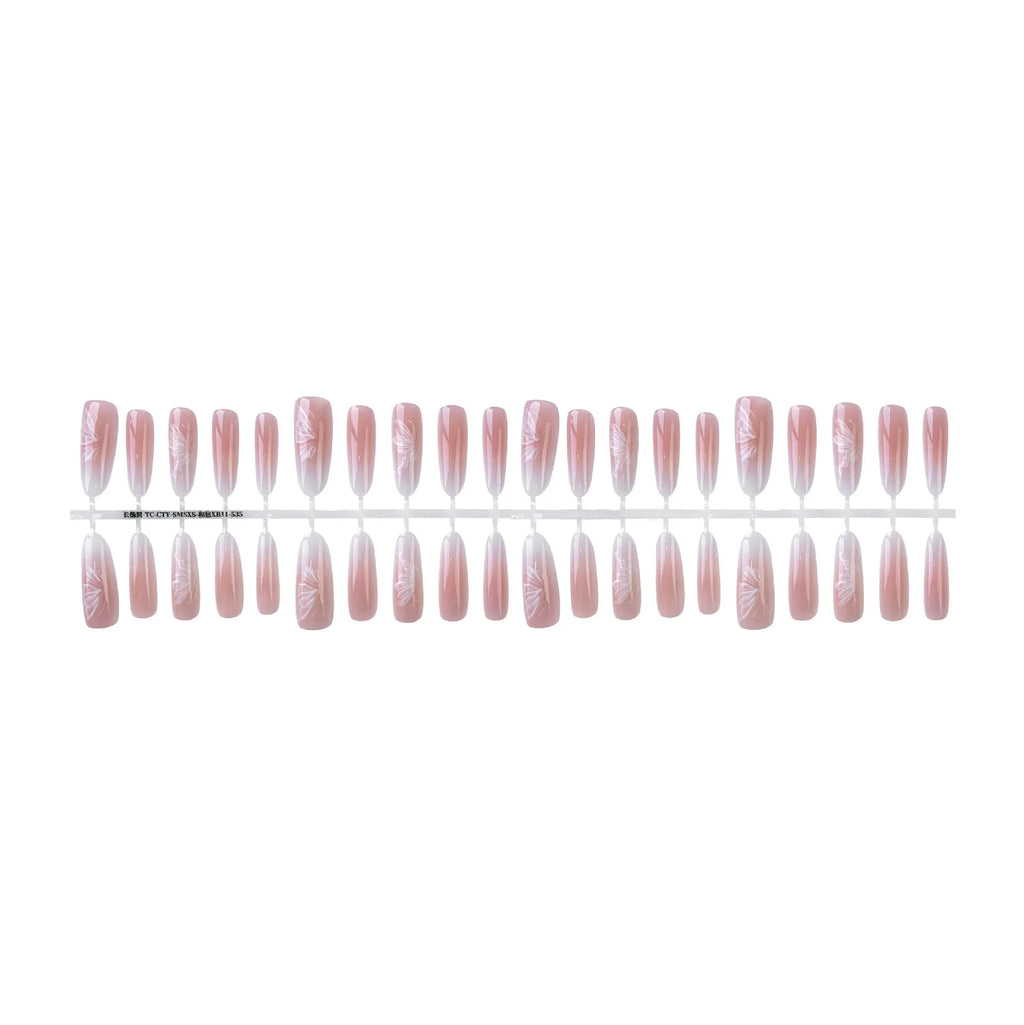 New Chinese style butterfly oval almond nail stickers 40 pieces ultra-thin seamless design for ladies colour XB11-535