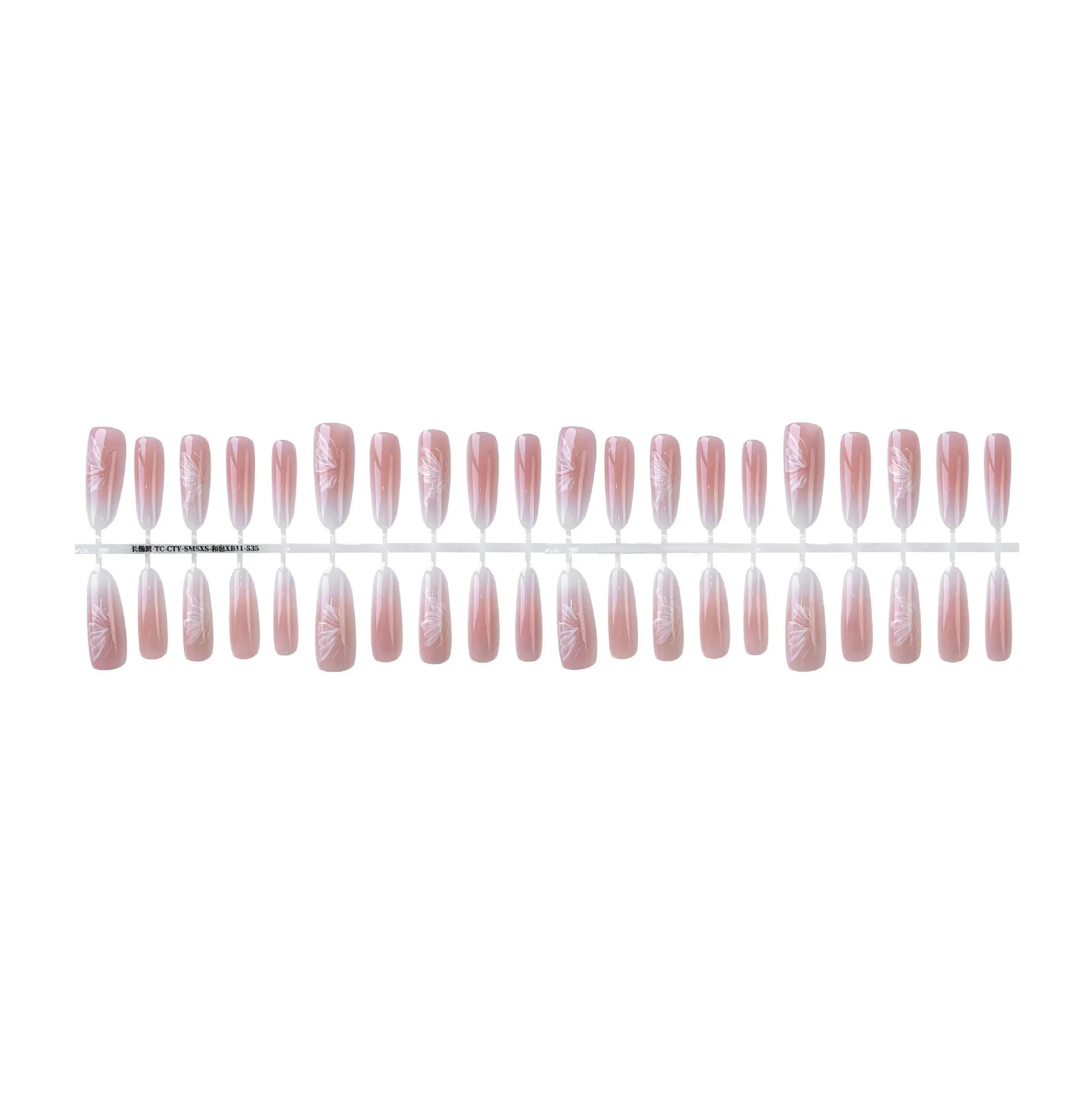 New Chinese style butterfly oval almond nail stickers 40 pieces ultra-thin seamless design for ladies colour XB11-535