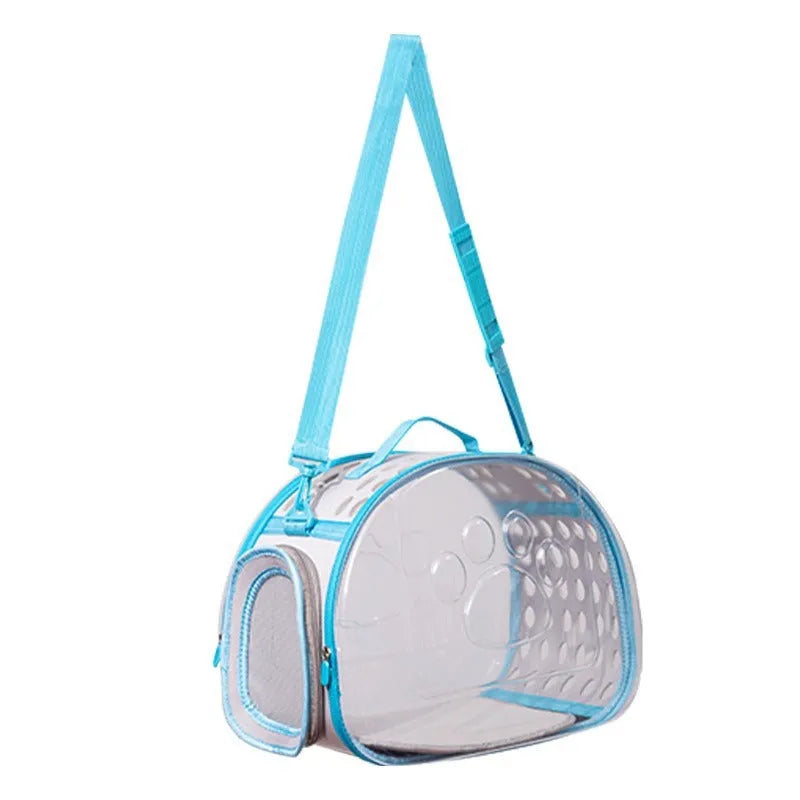 Hard EVA transparent cat backpack space capsule carrier in grass green colour showing 42x28x35cm dimensions