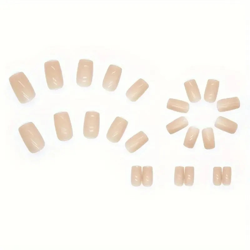 Plastic false nail set in solid colour MY119 with cute style design