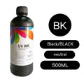 500ml bottle of Epson-compatible UV printer ink for XP600 TX800 fifth and seventh generation nozzles.