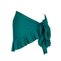Women's single-shoulder suspender tube top one-piece swimsuit in a solid colour on a mannequin.