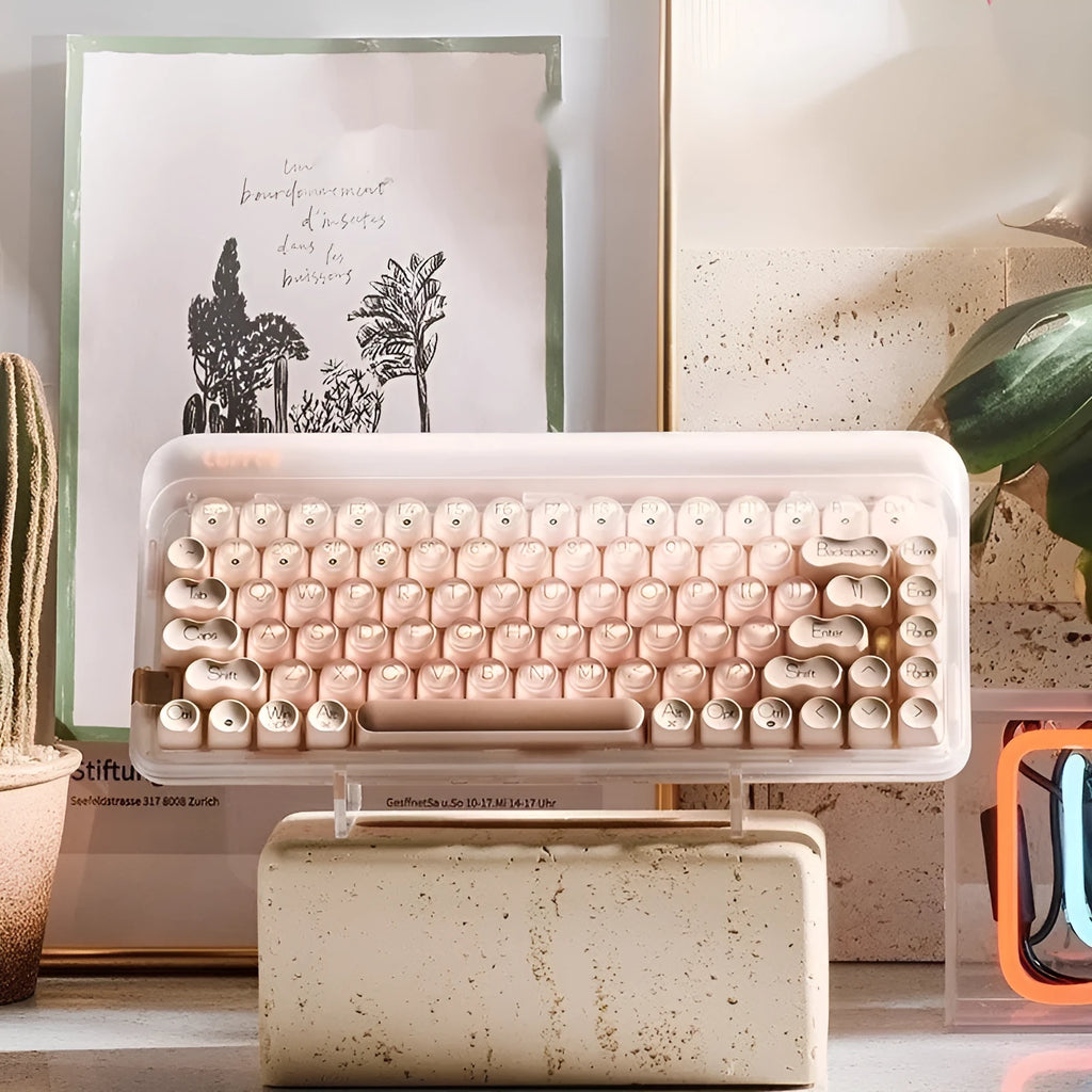 Liquid foundation colour wireless mechanical keyboard with Bluetooth mouse, calculator and pickup light