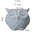 Ceramic owl succulent flower pot with frosted finish in light pink, 11x9x9cm